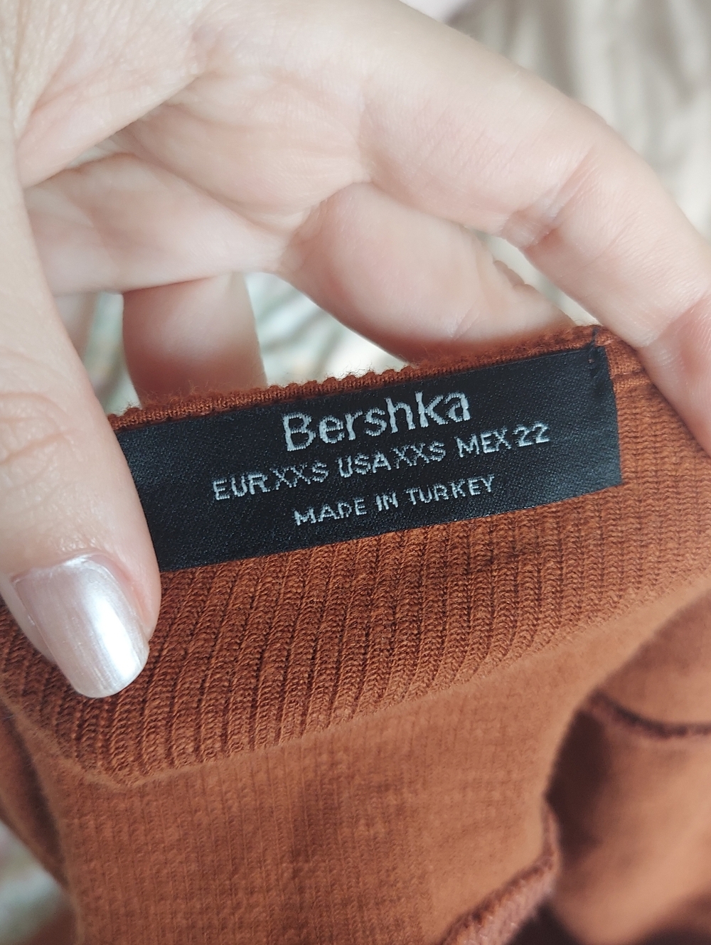 Bershka Rust Ribbed Cutout Mini Dress - Picture 8 of 8
